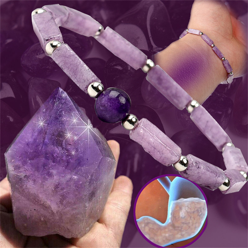 Coordinates Bracelet - Bracelet amincissant en améthyste pour femmes,